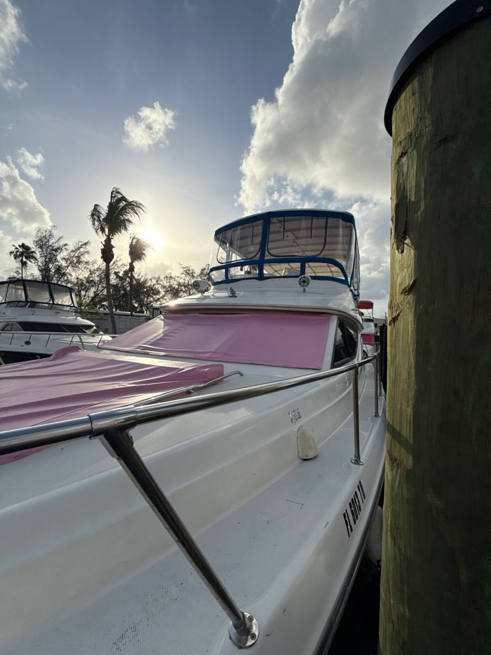 50' Ace of Spades blue Miami yacht ready for a private charter