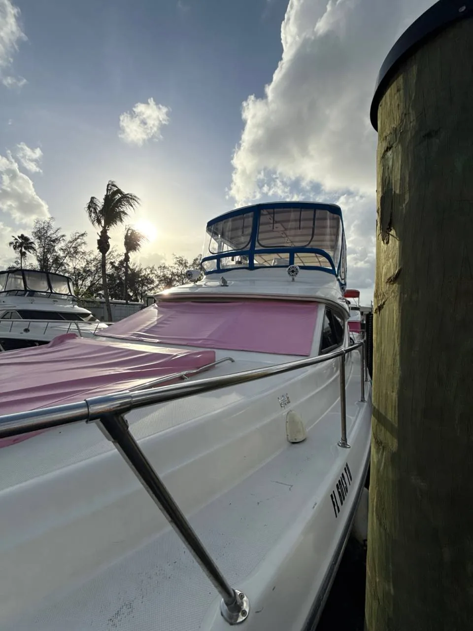 50' Ace of Spades blue Miami yacht ready for a private charter
